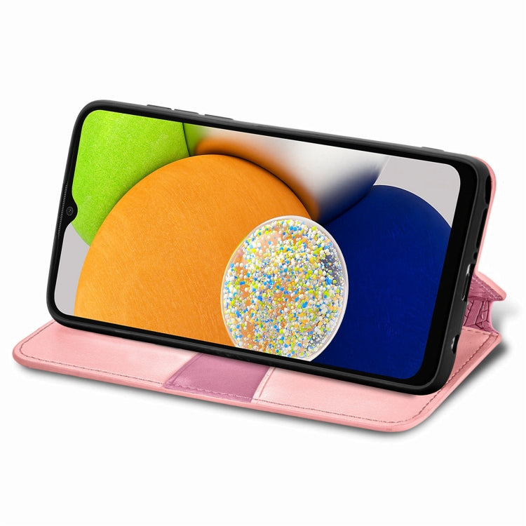 For Samsung Galaxy A03 Blooming Mandala Embossed Magnetic Leather Phone Case