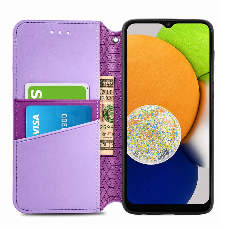 For Samsung Galaxy A03 Blooming Mandala Embossed Magnetic Leather Phone Case