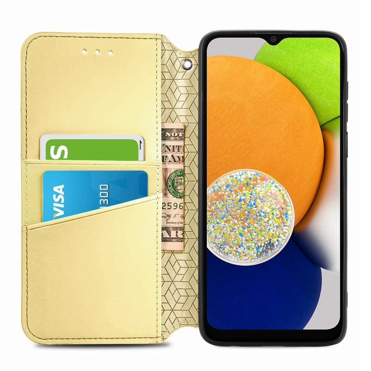 For Samsung Galaxy A03 Blooming Mandala Embossed Magnetic Leather Phone Case