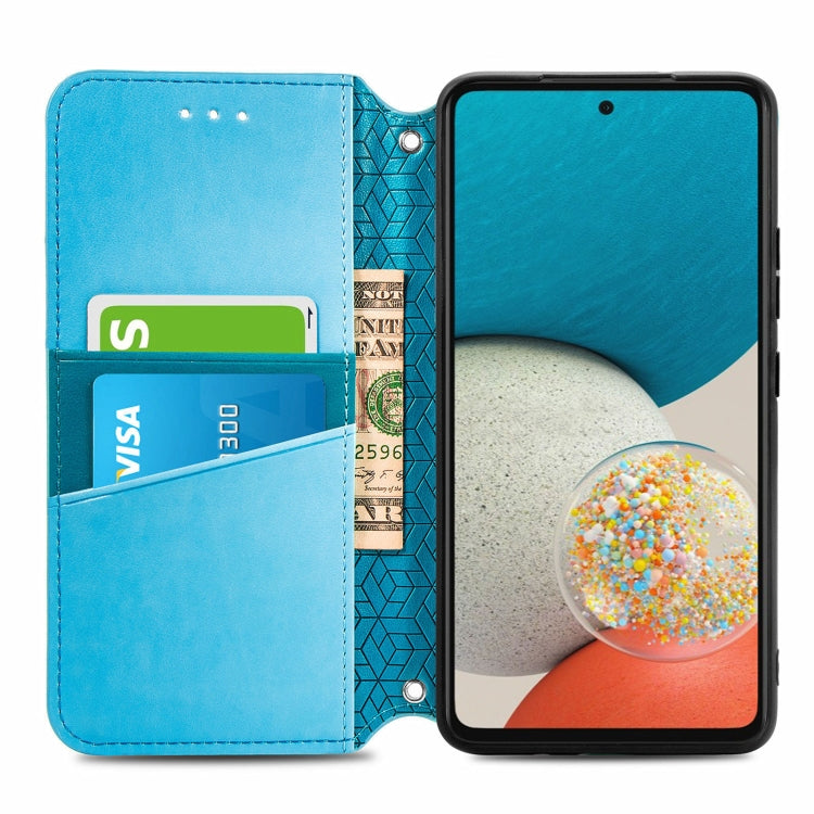 For Samsung Galaxy A73 5G Blooming Mandala Embossed Magnetic Leather Phone Case