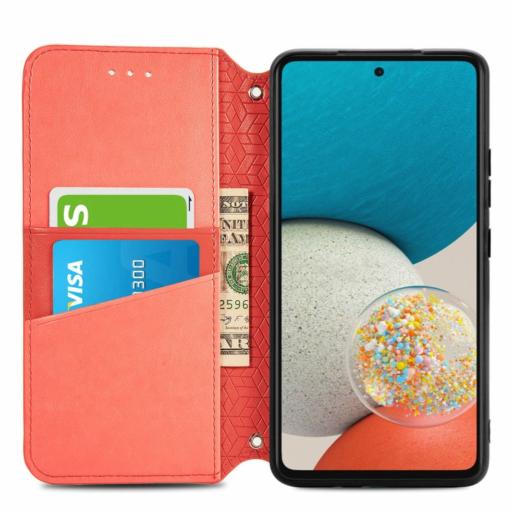 For Samsung Galaxy A73 5G Blooming Mandala Embossed Magnetic Leather Phone Case