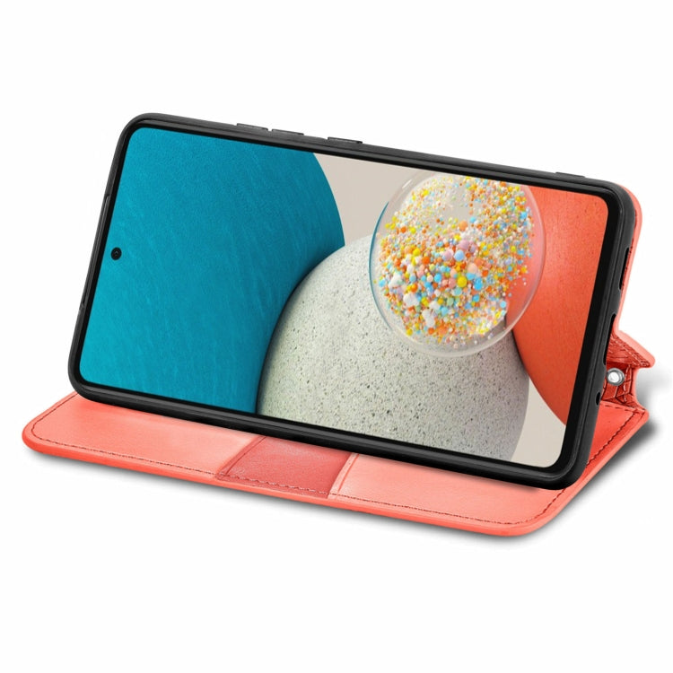 For Samsung Galaxy A73 5G Blooming Mandala Embossed Magnetic Leather Phone Case