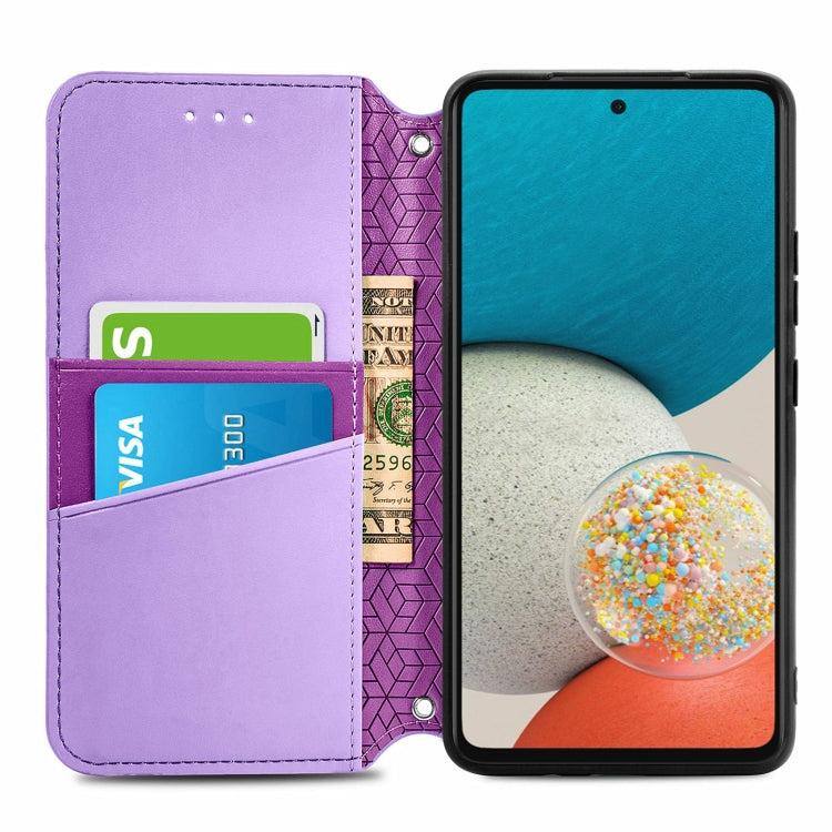 For Samsung Galaxy A73 5G Blooming Mandala Embossed Magnetic Leather Phone Case