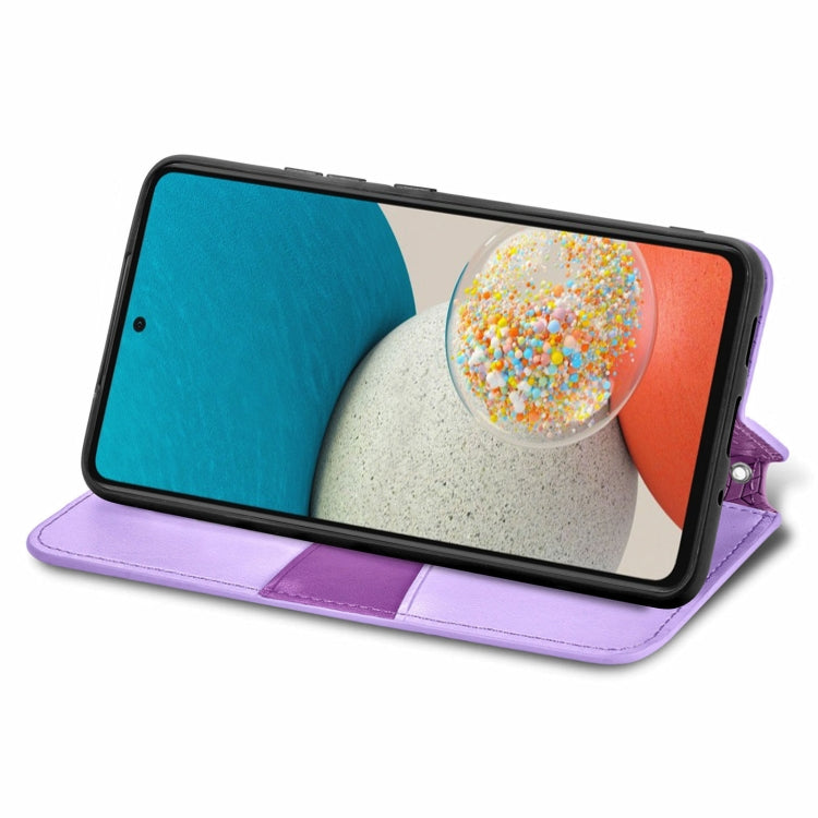 For Samsung Galaxy A73 5G Blooming Mandala Embossed Magnetic Leather Phone Case