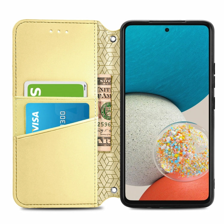 For Samsung Galaxy A73 5G Blooming Mandala Embossed Magnetic Leather Phone Case