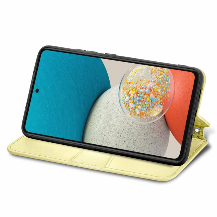 For Samsung Galaxy A73 5G Blooming Mandala Embossed Magnetic Leather Phone Case