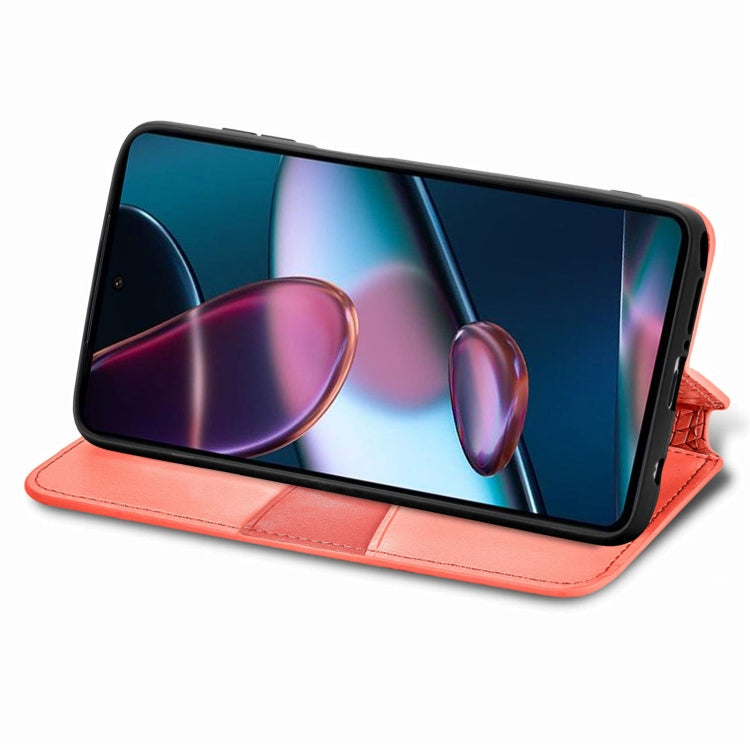 For Motorola Edge X30 Blooming Mandala Embossed Magnetic Leather Phone Case