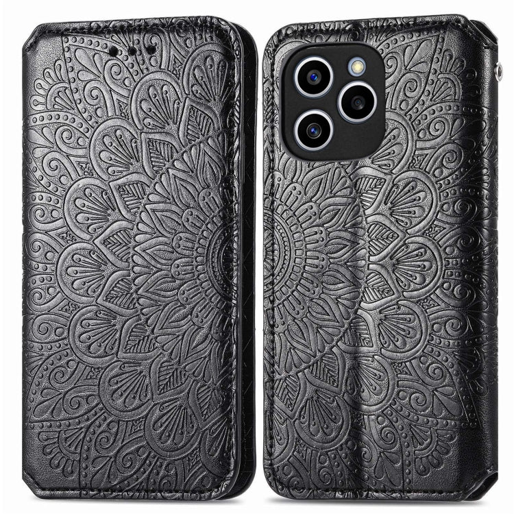 For Honor 60 SE Blooming Mandala Embossed Magnetic Leather Phone Case