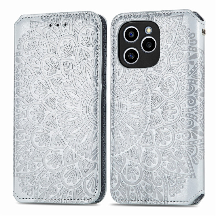 For Honor 60 SE Blooming Mandala Embossed Magnetic Leather Phone Case