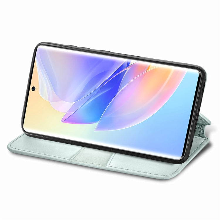 For Honor 60 SE Blooming Mandala Embossed Magnetic Leather Phone Case