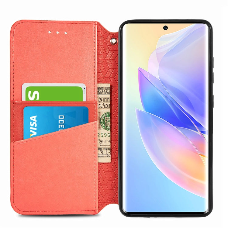 For Honor 60 SE Blooming Mandala Embossed Magnetic Leather Phone Case