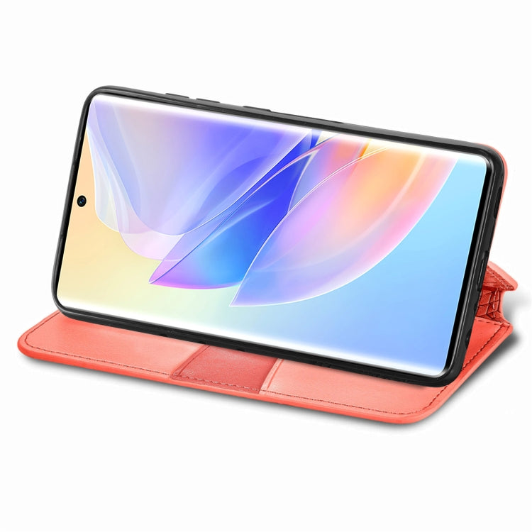 For Honor 60 SE Blooming Mandala Embossed Magnetic Leather Phone Case