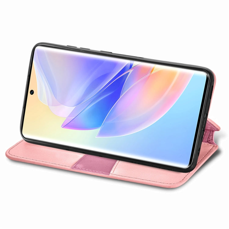 For Honor 60 SE Blooming Mandala Embossed Magnetic Leather Phone Case