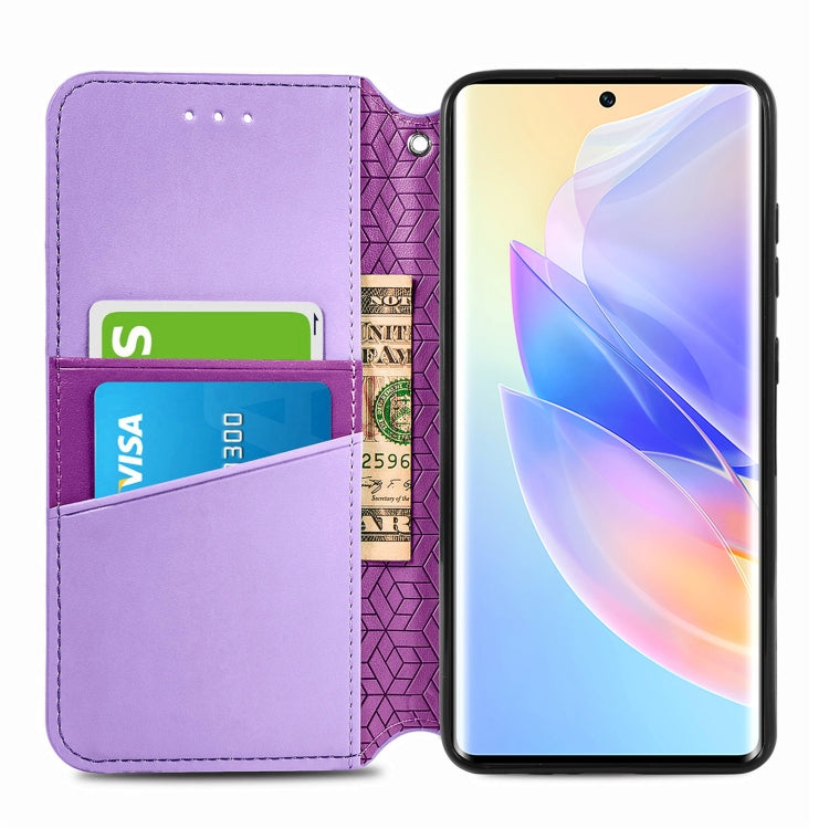 For Honor 60 SE Blooming Mandala Embossed Magnetic Leather Phone Case