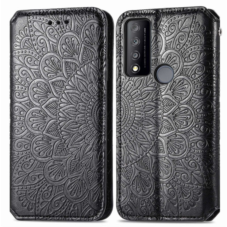 For TCL 30 V 5G Blooming Mandala Embossed Magnetic Leather Phone Case