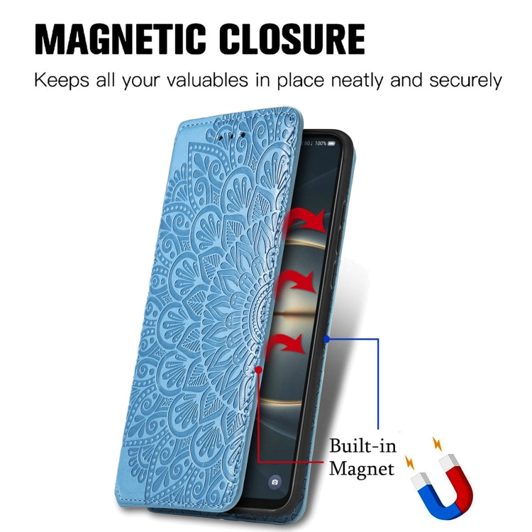 For TCL 30 V 5G Blooming Mandala Embossed Magnetic Leather Phone Case