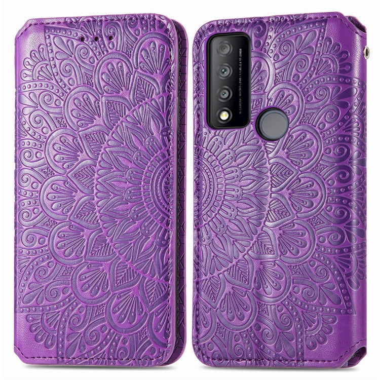 For TCL 30 V 5G Blooming Mandala Embossed Magnetic Leather Phone Case