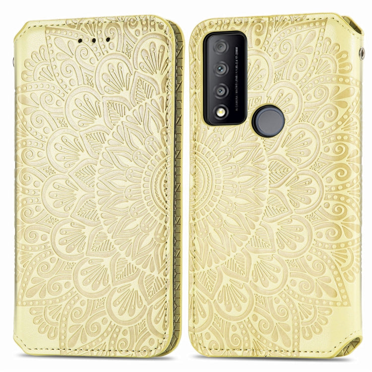 For TCL 30 V 5G Blooming Mandala Embossed Magnetic Leather Phone Case