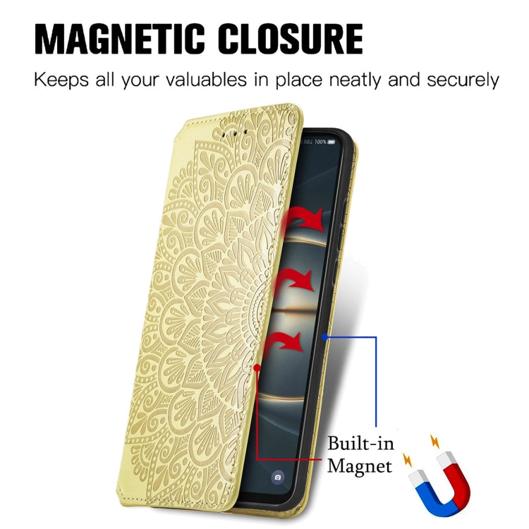 For TCL 30 V 5G Blooming Mandala Embossed Magnetic Leather Phone Case