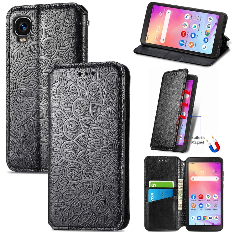 For TCL A509DL / A3 Blooming Mandala Embossed Magnetic Leather Phone Case