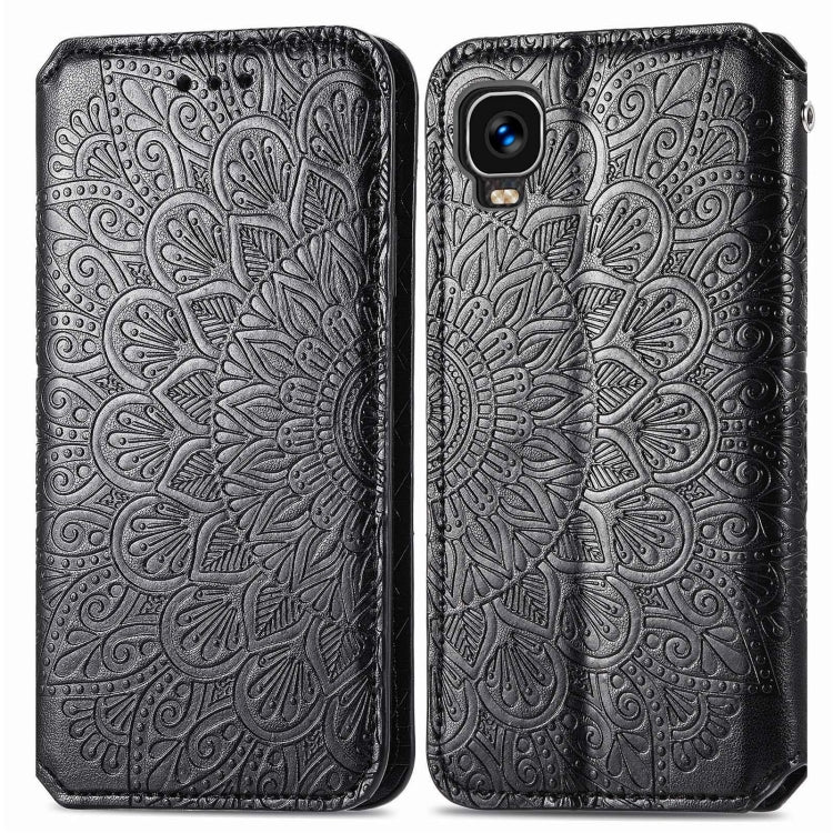 For TCL A509DL / A3 Blooming Mandala Embossed Magnetic Leather Phone Case