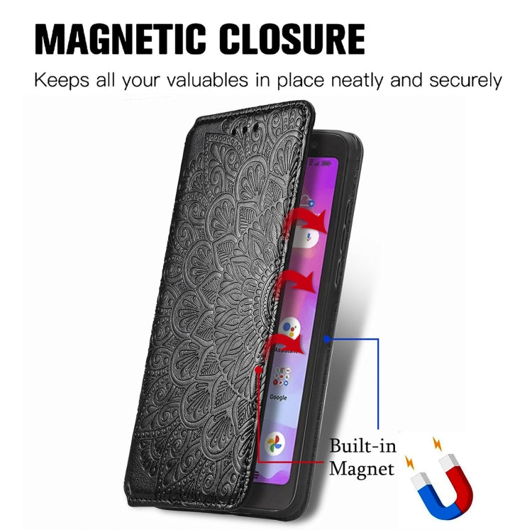 For TCL A509DL / A3 Blooming Mandala Embossed Magnetic Leather Phone Case