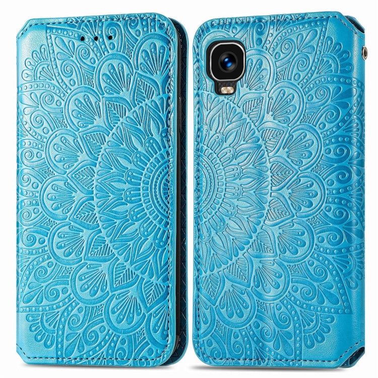For TCL A509DL / A3 Blooming Mandala Embossed Magnetic Leather Phone Case