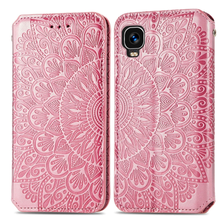 For TCL A509DL / A3 Blooming Mandala Embossed Magnetic Leather Phone Case