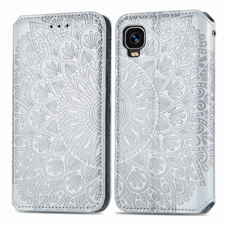 For TCL A509DL / A3 Blooming Mandala Embossed Magnetic Leather Phone Case