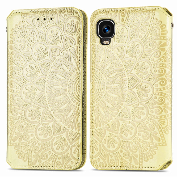 For TCL A509DL / A3 Blooming Mandala Embossed Magnetic Leather Phone Case
