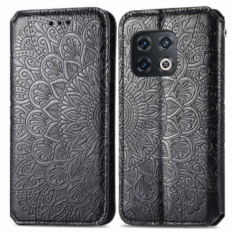 For OnePlus 10 Pro Blooming Mandala Embossed Magnetic Leather Phone Case