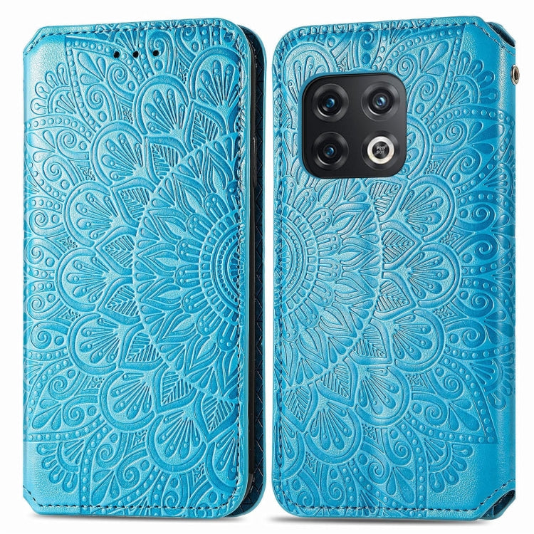 For OnePlus 10 Pro Blooming Mandala Embossed Magnetic Leather Phone Case