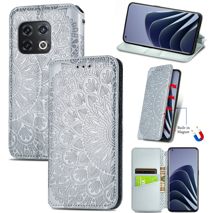 For OnePlus 10 Pro Blooming Mandala Embossed Magnetic Leather Phone Case