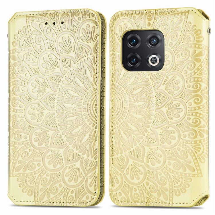 For OnePlus 10 Pro Blooming Mandala Embossed Magnetic Leather Phone Case