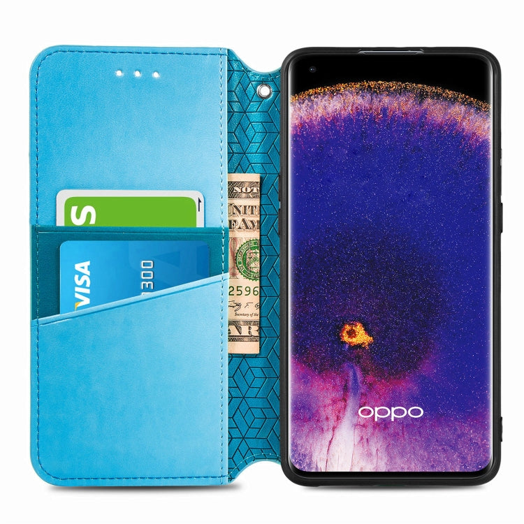 For OPPO Find X5 Blooming Mandala Embossed Magnetic Leather Phone Case