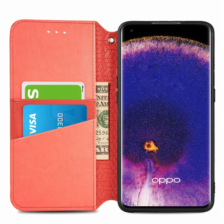 For OPPO Find X5 Pro Blooming Mandala Embossed Magnetic Leather Phone Case