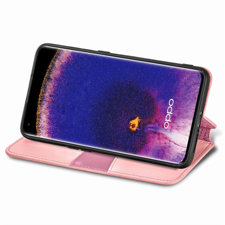 For OPPO Find X5 Pro Blooming Mandala Embossed Magnetic Leather Phone Case