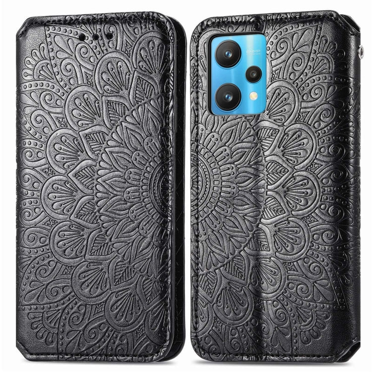 For OPPO Realme 9 Pro Blooming Mandala Embossed Magnetic Leather Phone Case