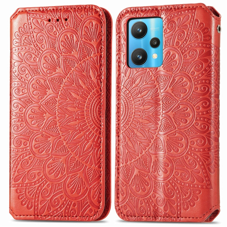 For OPPO Realme 9 Pro Blooming Mandala Embossed Magnetic Leather Phone Case