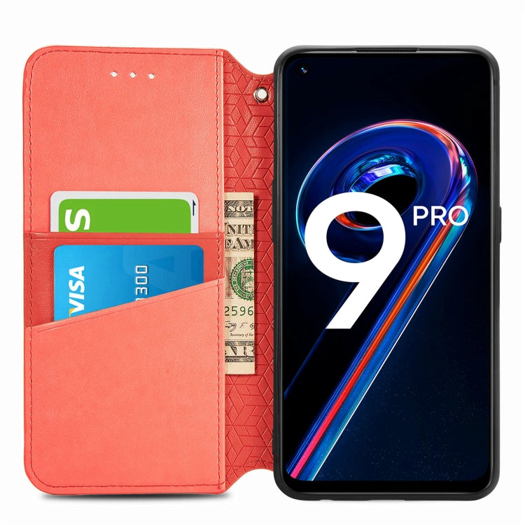 For OPPO Realme 9 Pro Blooming Mandala Embossed Magnetic Leather Phone Case