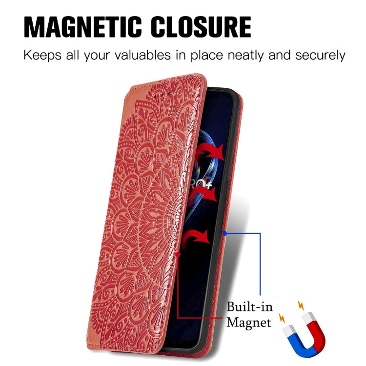 For OPPO Realme 9 Pro+ 5G Blooming Mandala Embossed Magnetic Leather Phone Case