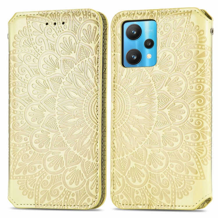 For OPPO Realme 9 Pro+ 5G Blooming Mandala Embossed Magnetic Leather Phone Case