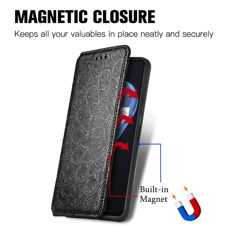For OPPO Realme 9i Blooming Mandala Embossed Magnetic Leather Phone Case