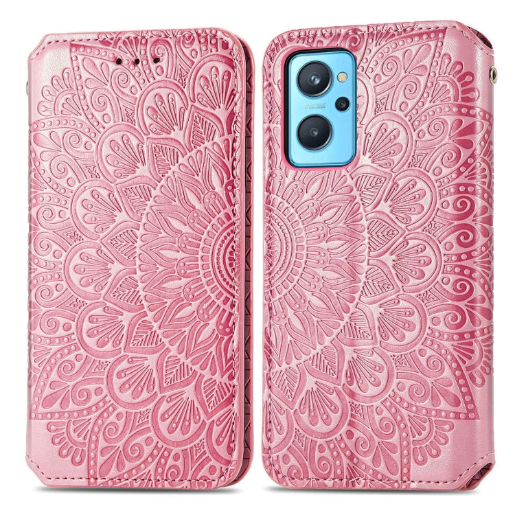 For OPPO Realme 9i Blooming Mandala Embossed Magnetic Leather Phone Case