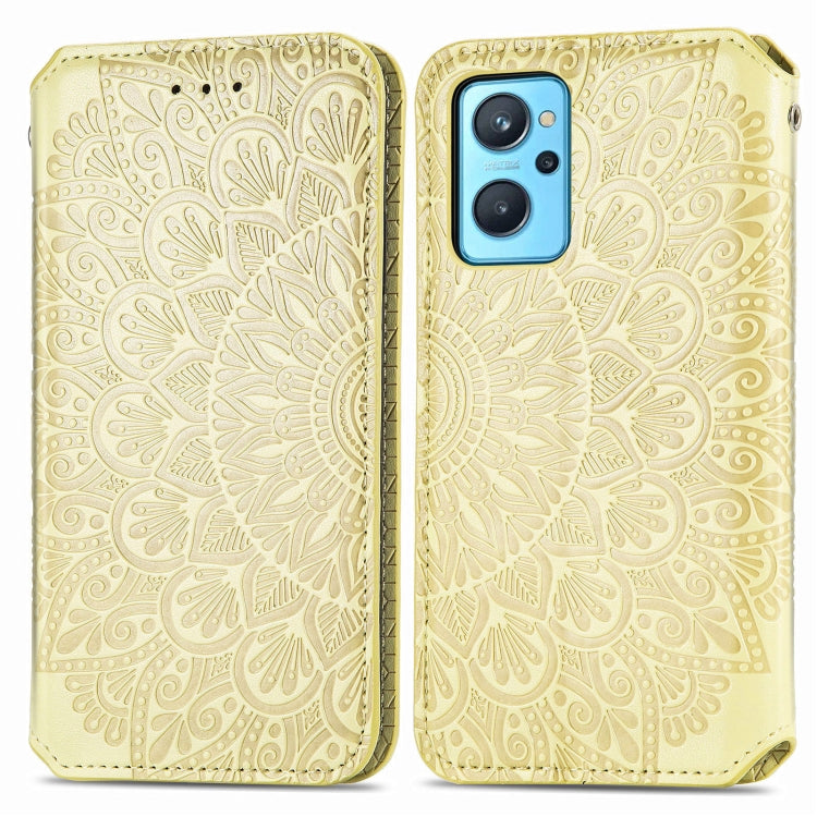 For OPPO Realme 9i Blooming Mandala Embossed Magnetic Leather Phone Case