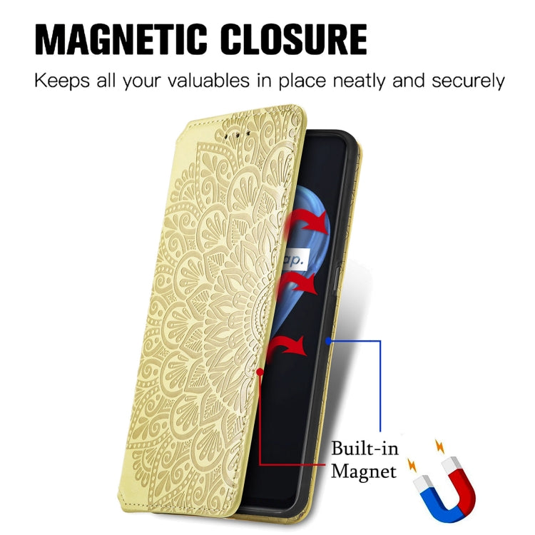 For OPPO Realme 9i Blooming Mandala Embossed Magnetic Leather Phone Case