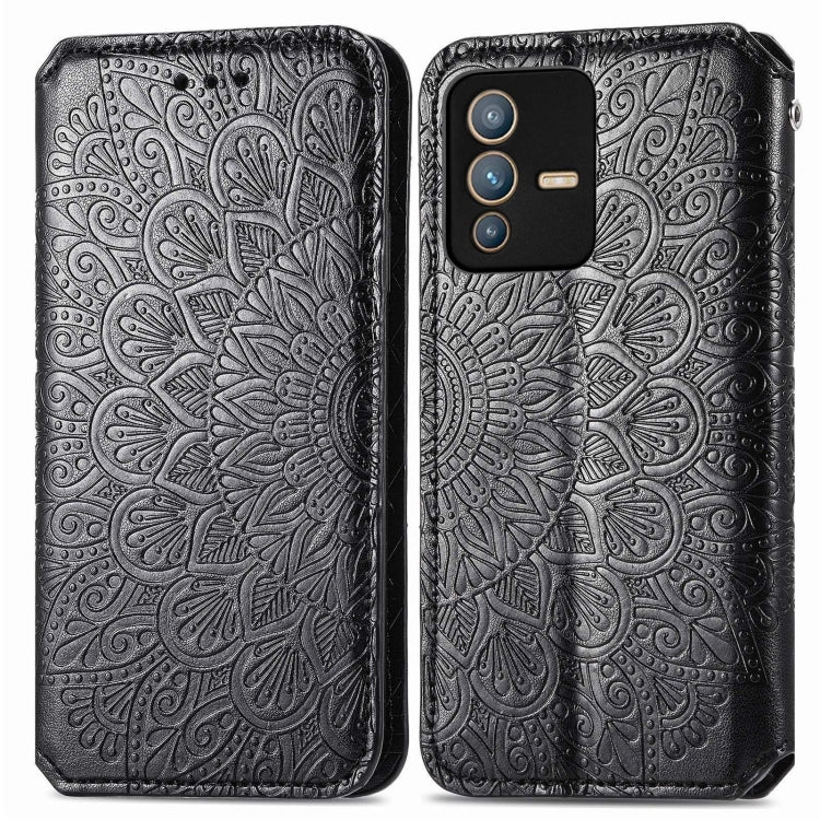 For vivo S12 Pro Blooming Mandala Embossed Magnetic Leather Phone Case