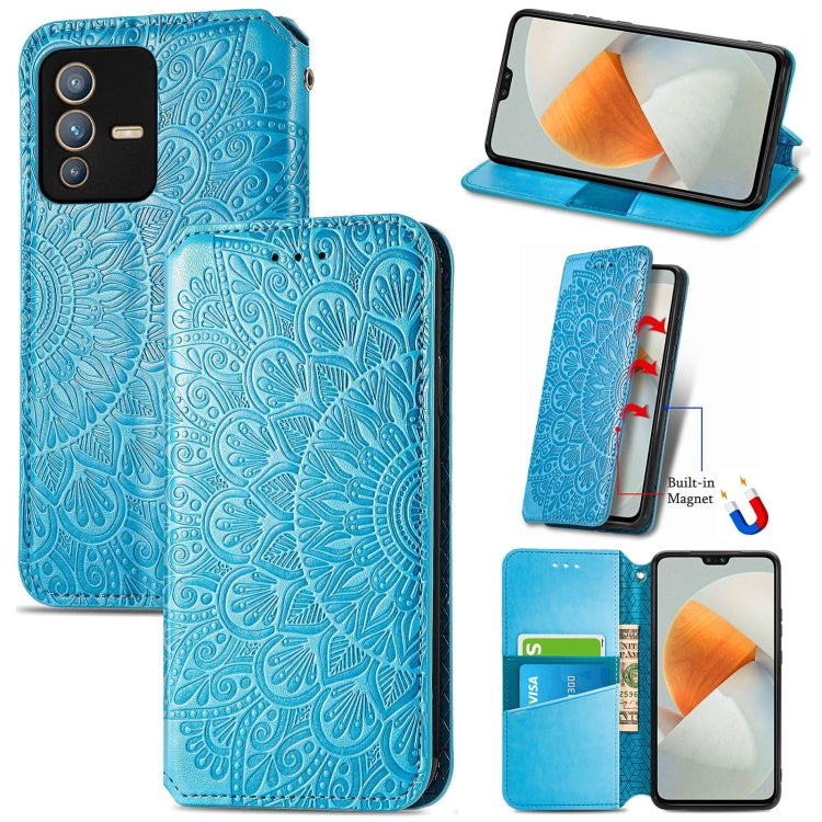 For  vivo  S12 Blooming Mandala Embossed Magnetic Leather Phone Case