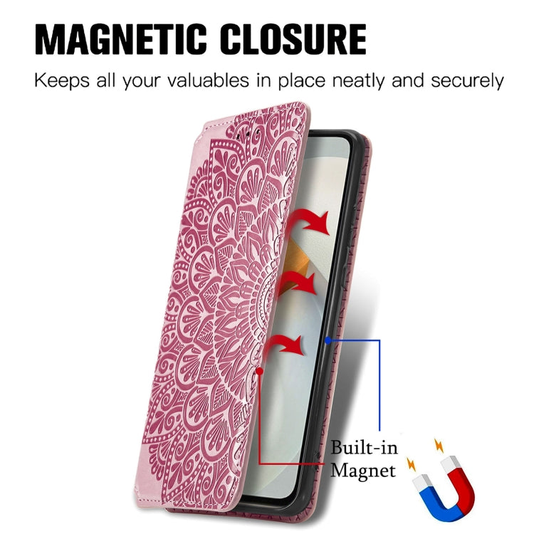 For  vivo  S12 Blooming Mandala Embossed Magnetic Leather Phone Case