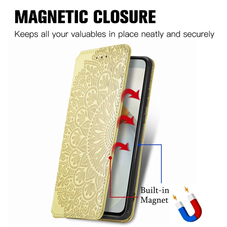 For  vivo  S12 Blooming Mandala Embossed Magnetic Leather Phone Case